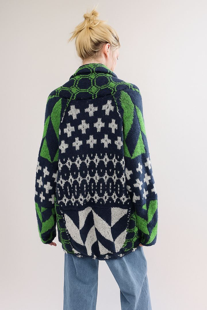 Portia™ | Abstract Printed Knitted Cardigan