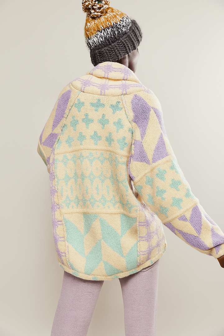 Portia™ | Abstract Printed Knitted Cardigan