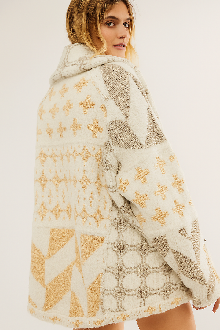 Portia™ | Abstract Printed Knitted Cardigan