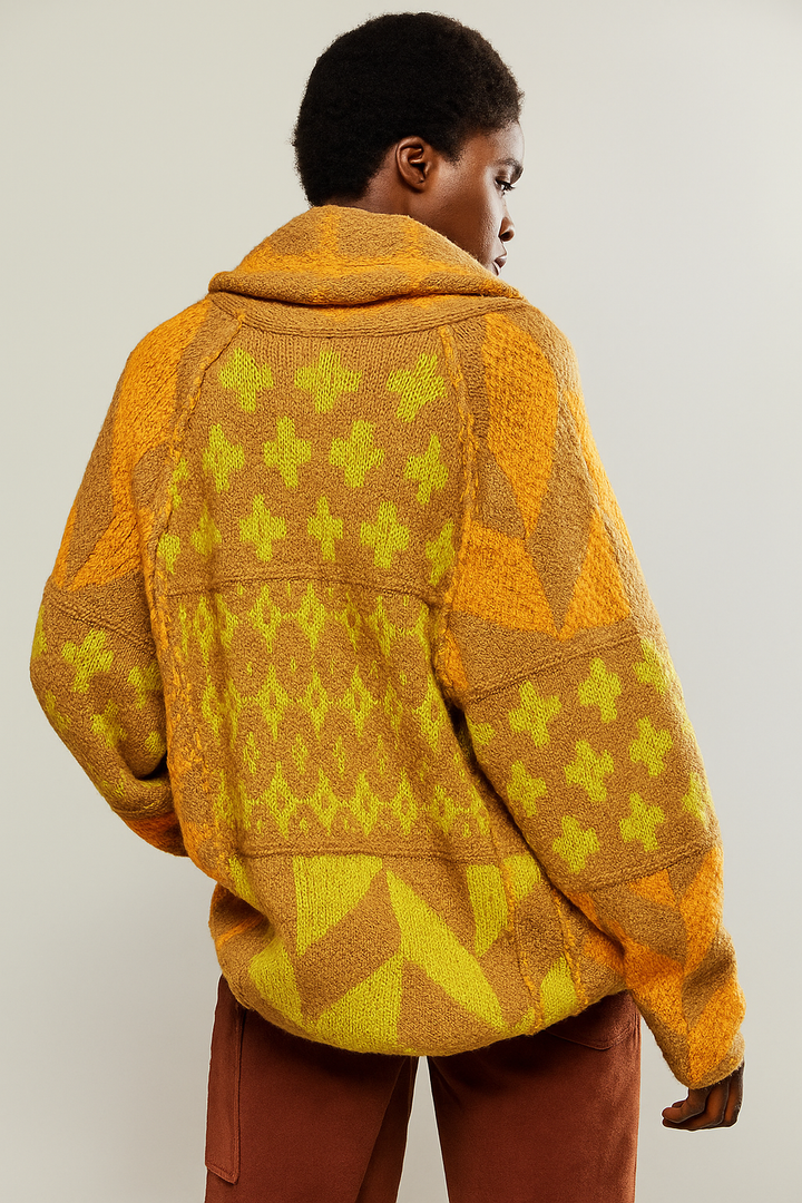 Portia™ | Abstract Printed Knitted Cardigan