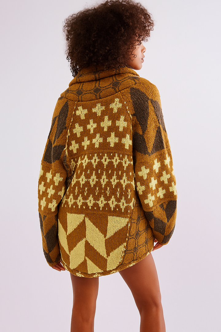 Portia™ | Abstract Printed Knitted Cardigan