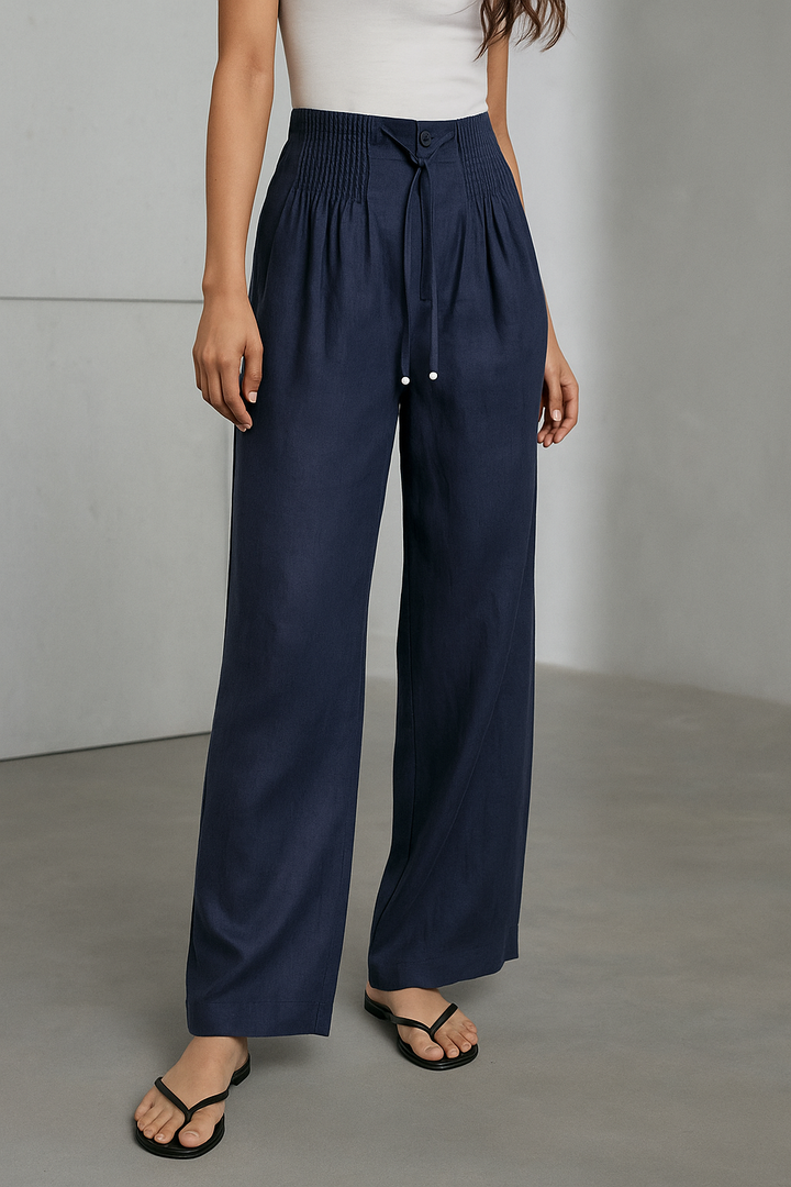 Camilla™ | Wide-leg Pants in Cotton and Linen Blend
