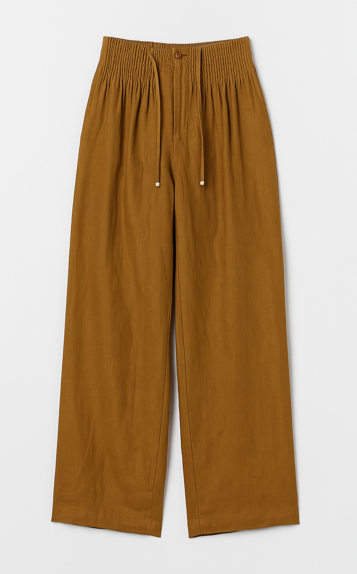 Camilla™ | Wide-leg Pants in Cotton and Linen Blend