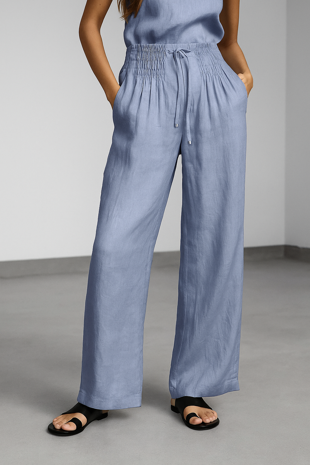 Camilla™ | Wide-leg Pants in Cotton and Linen Blend