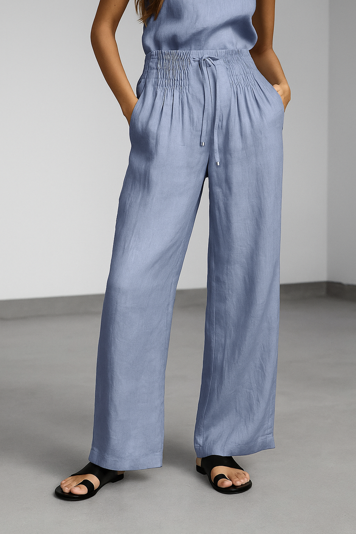 Camilla™ | Wide-leg Pants in Cotton and Linen Blend