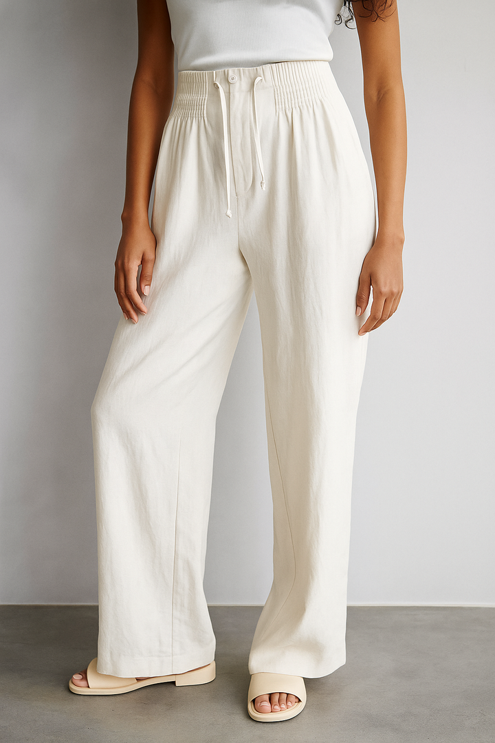 Camilla™ | Wide-leg Pants in Cotton and Linen Blend