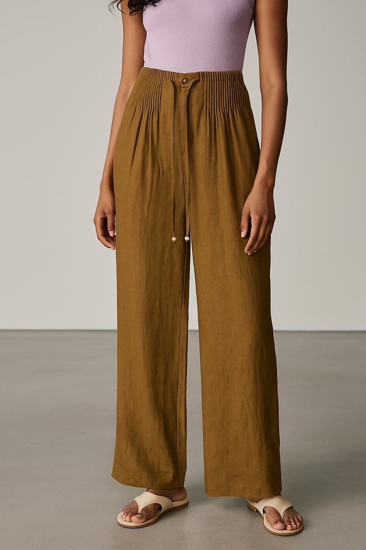 Camilla™ | Wide-leg Pants in Cotton and Linen Blend
