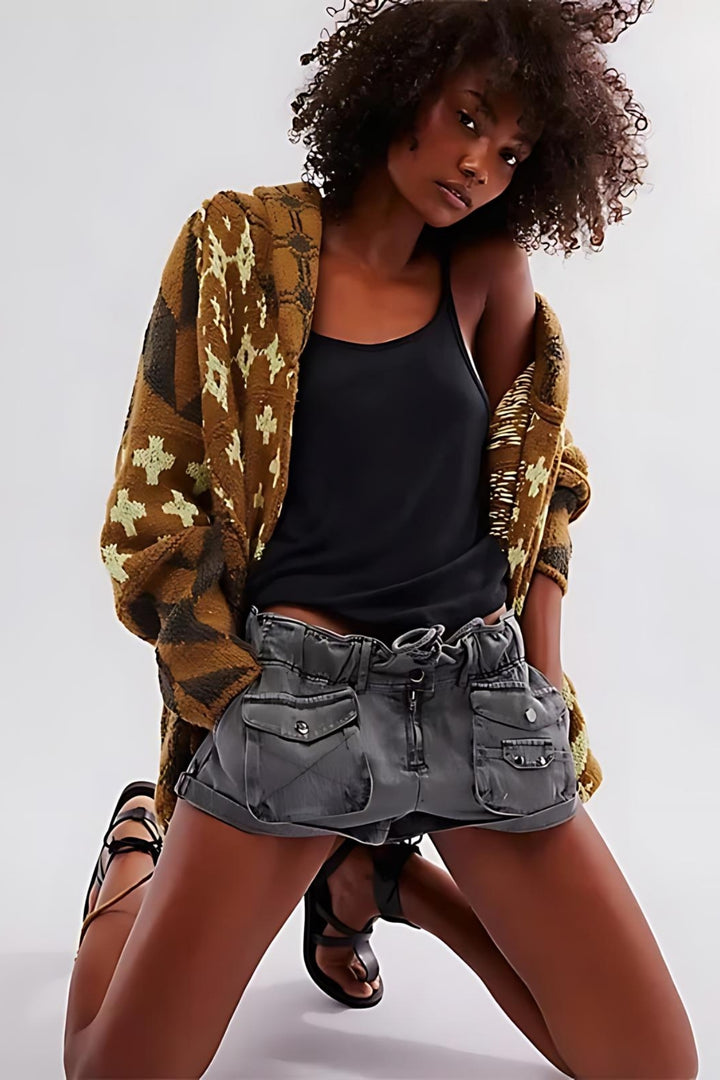 Portia™ | Abstract Printed Knitted Cardigan
